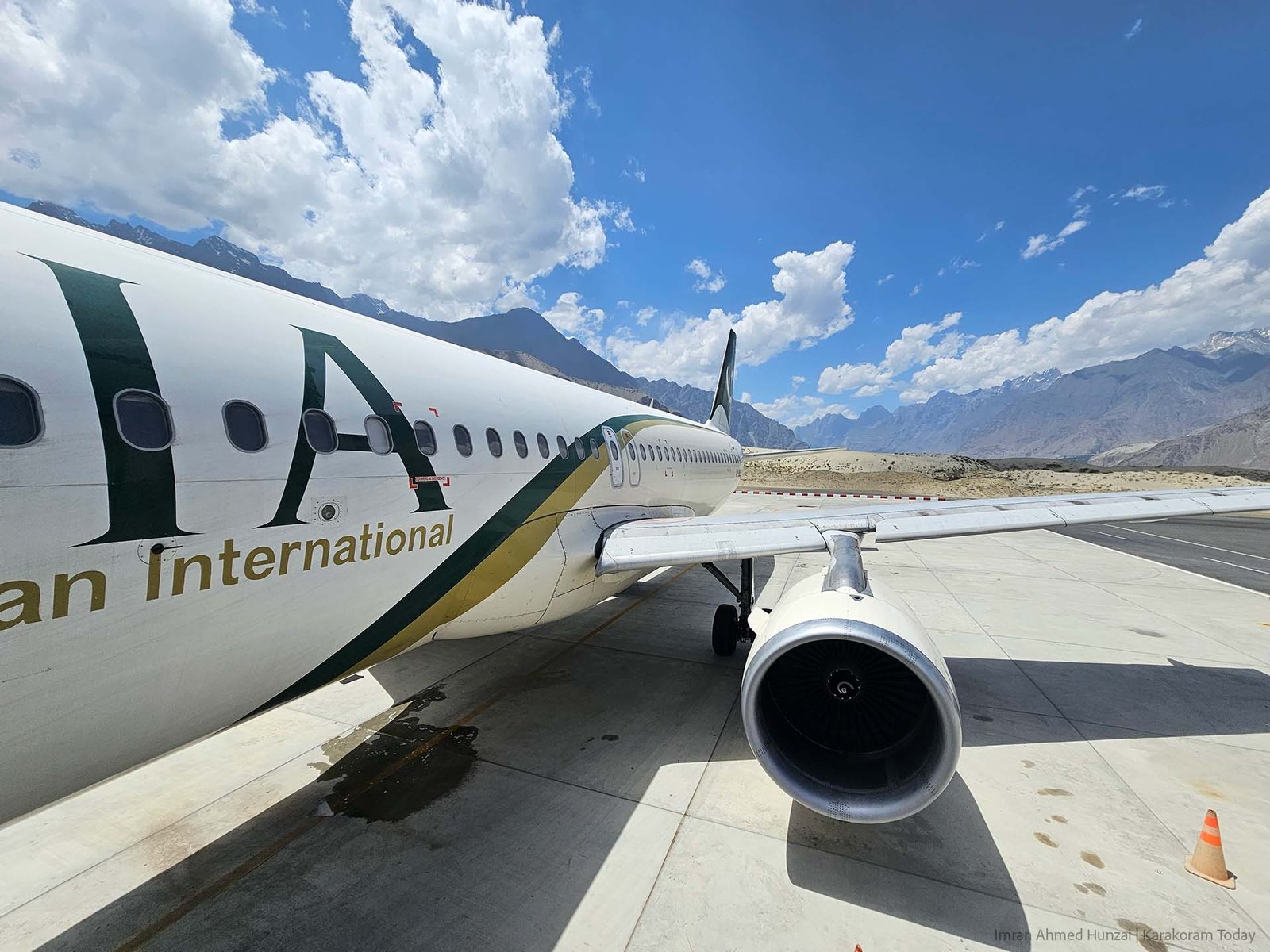 A PIA flight at Skardu International Airport in Gilgit-Baltistan. (Photo: Imran Ahmed Hunzai/KarakoramToday.com)
