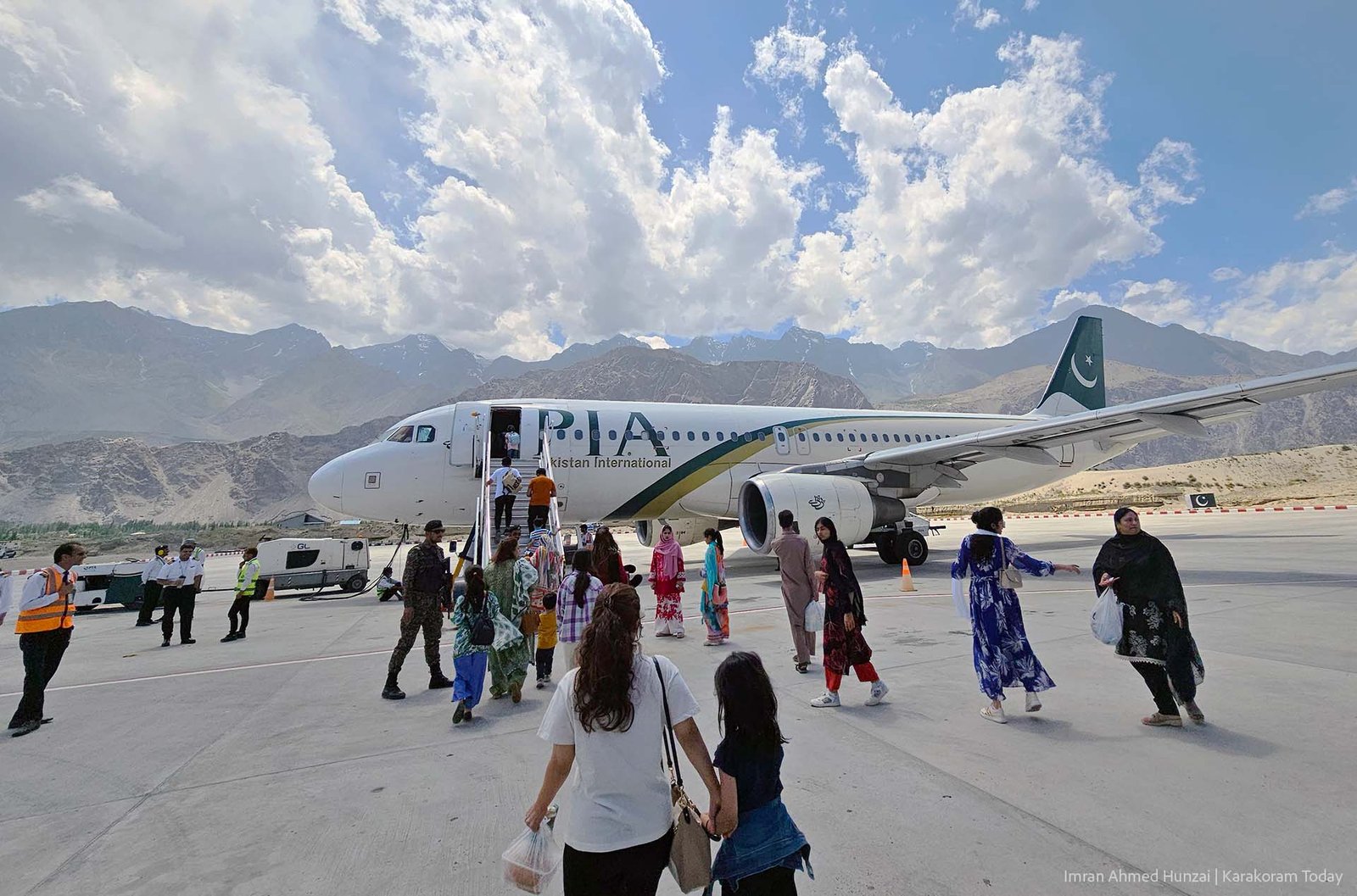 A PIA flight arrives at Skardu International Airport in Gilgit-Baltistan. (Photo: Imran Ahmed Hunzai/KarakoramToday.com)