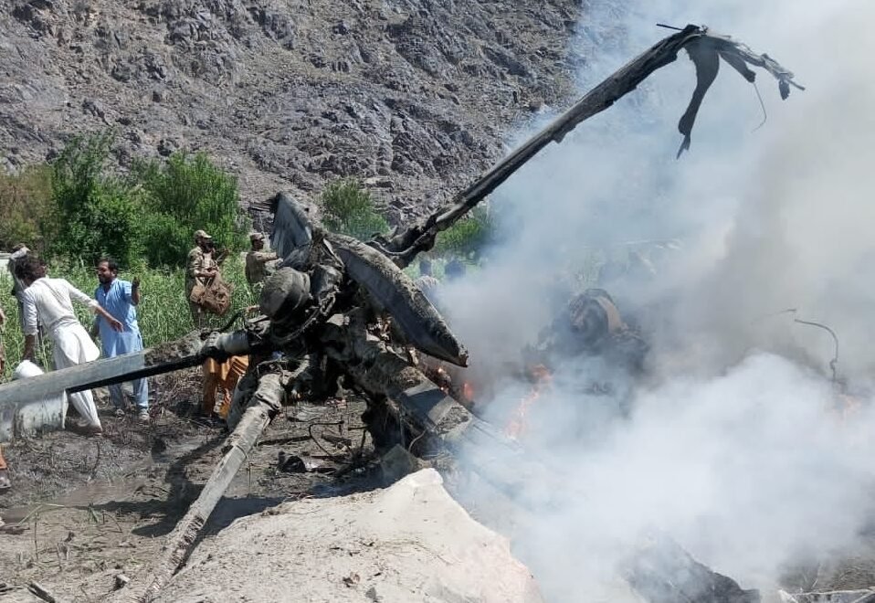 Pakistan Army helicopter crashes in Chilas